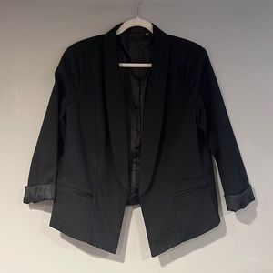 ANA Like New Leopard Pattern Jacquard Blazer